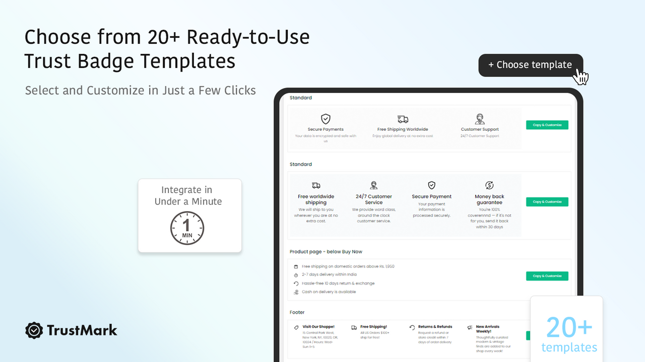 Choose from 20+ Ready-to-Use Trust Badge Templates