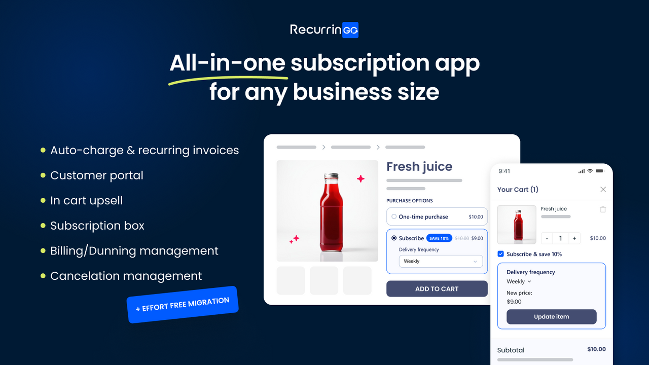 RecurringGO! Subscriptions App