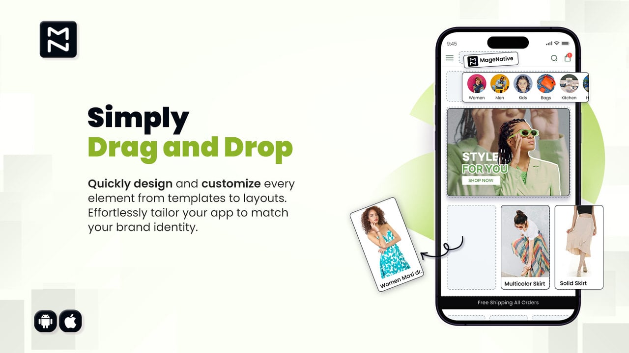 Magenative Shopify Mobile App 60 minutes quick app preview.