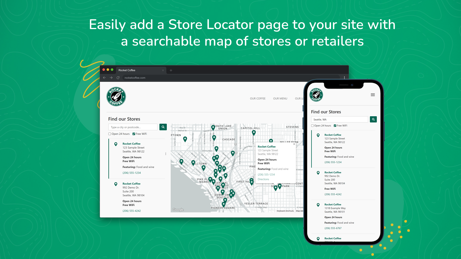 Easily add a searchable store/retailer/dealer map to your site