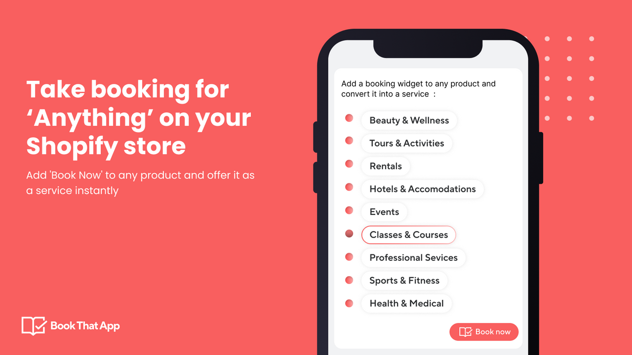 Take booking for anything on your Shopify store