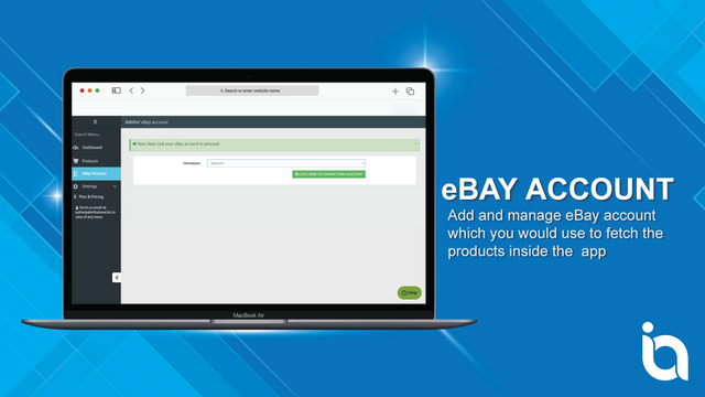 Authorize eBay account in app to fetch listings.