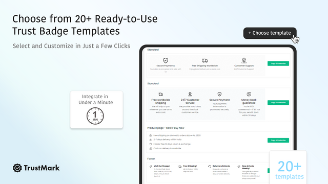 Choose from 20+ Ready-to-Use  Trust Badge Templates