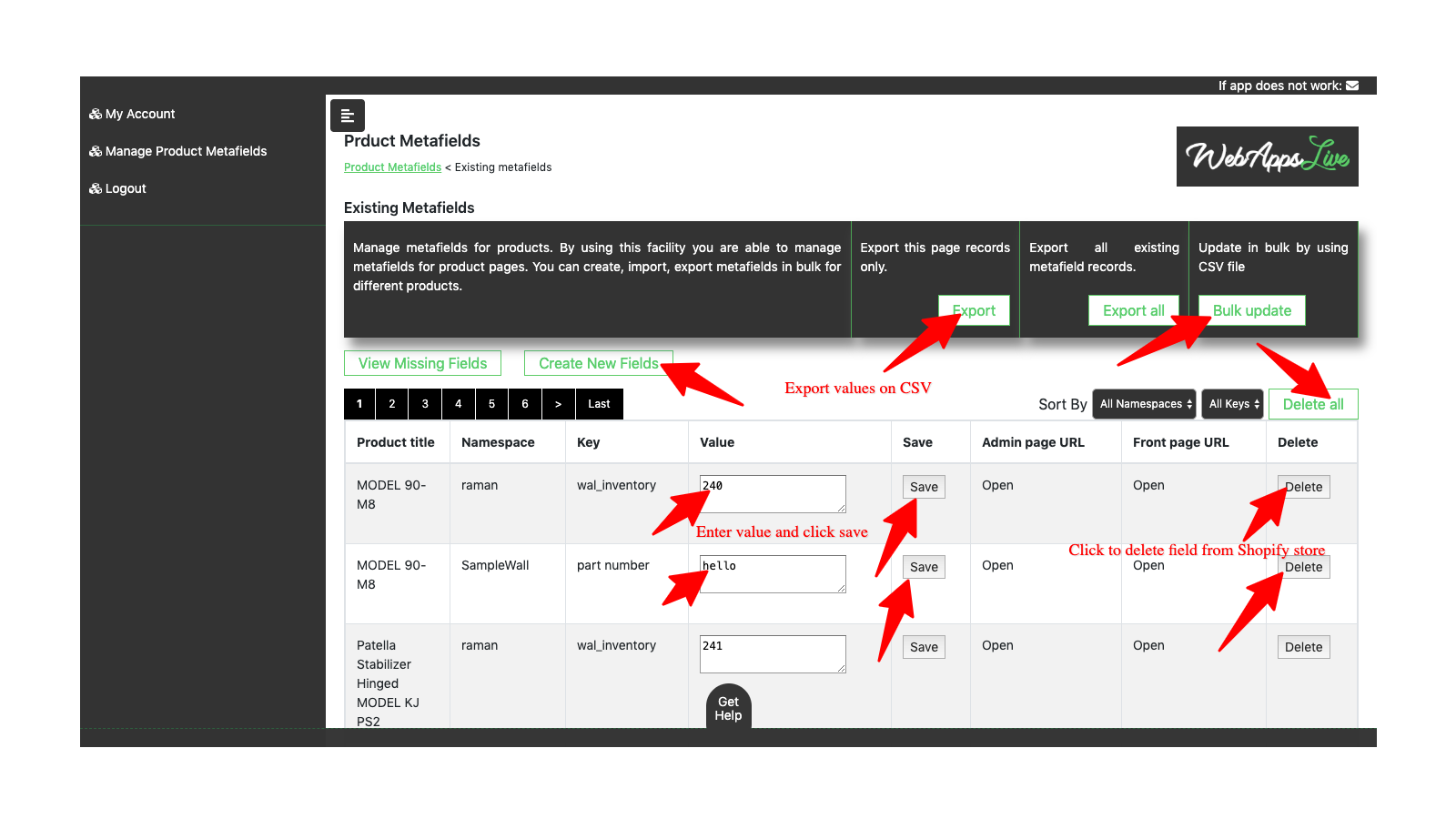 manage shopify custom fields