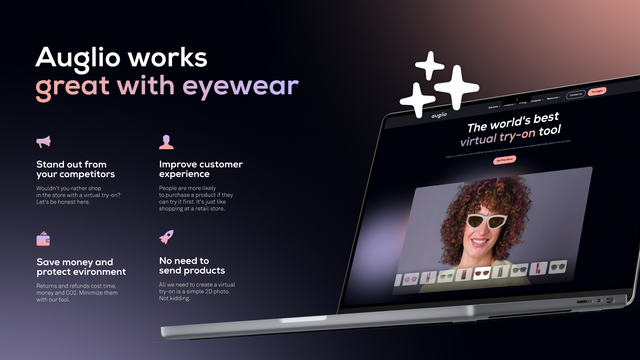 Auglio Virtual Try-On is perfect for eyewear, cosmetics and more