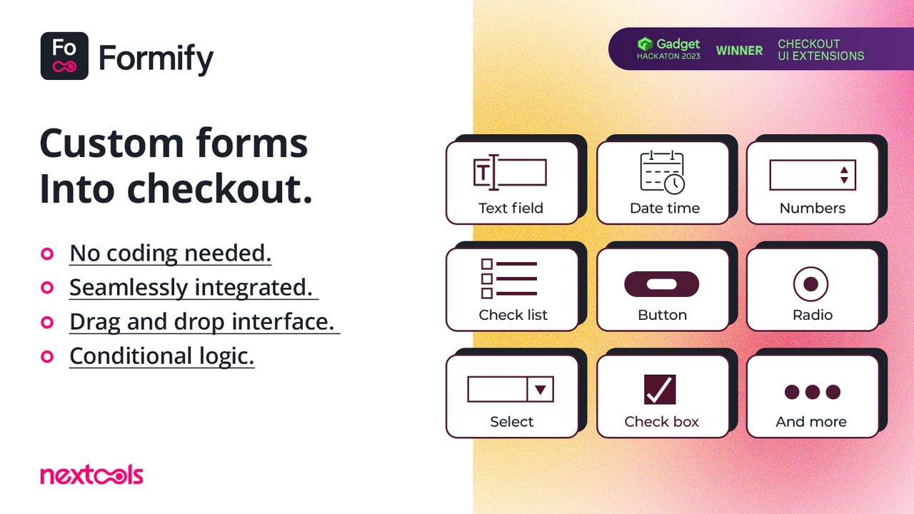 Formify: create custom form in check out