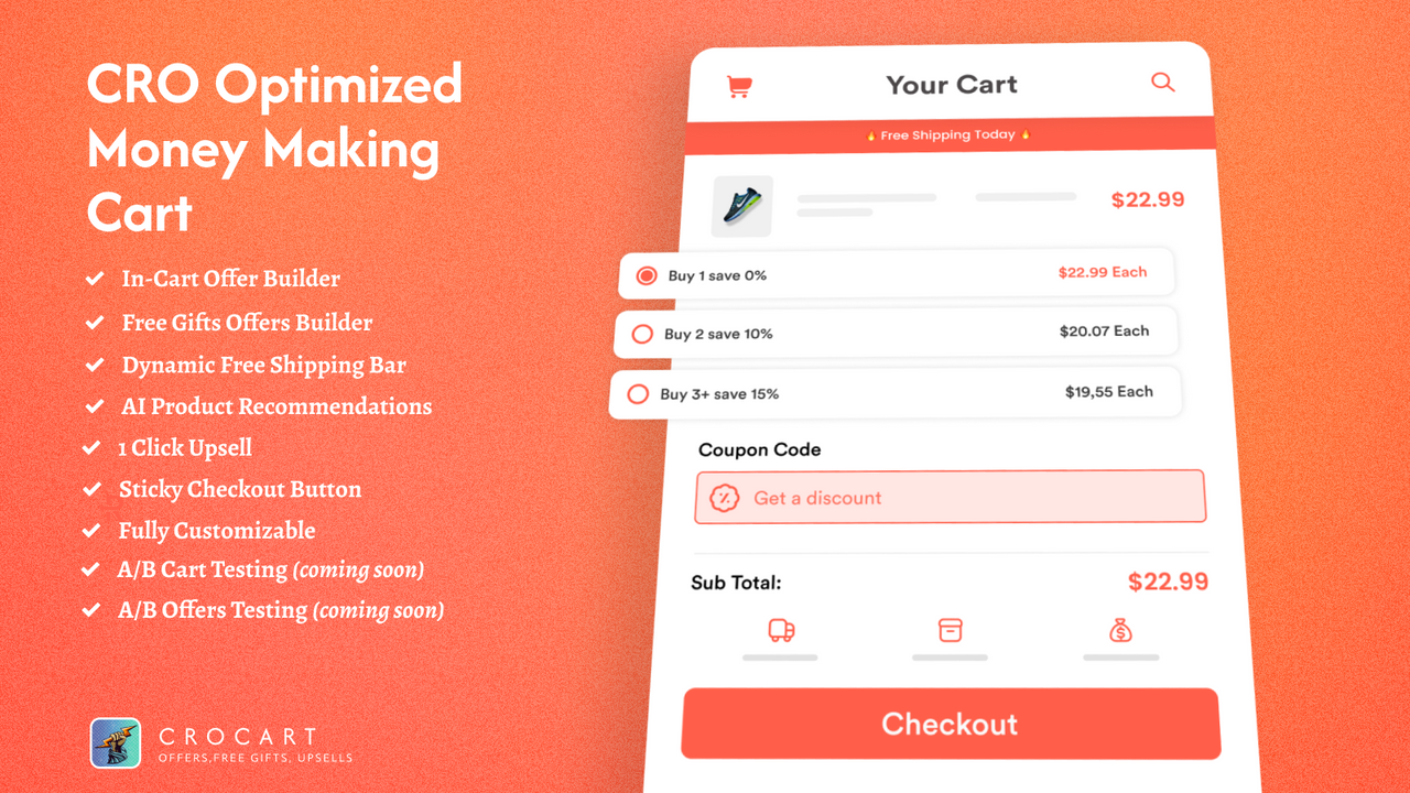 CRO Cart Upsells and Free Gift Cart Customizer