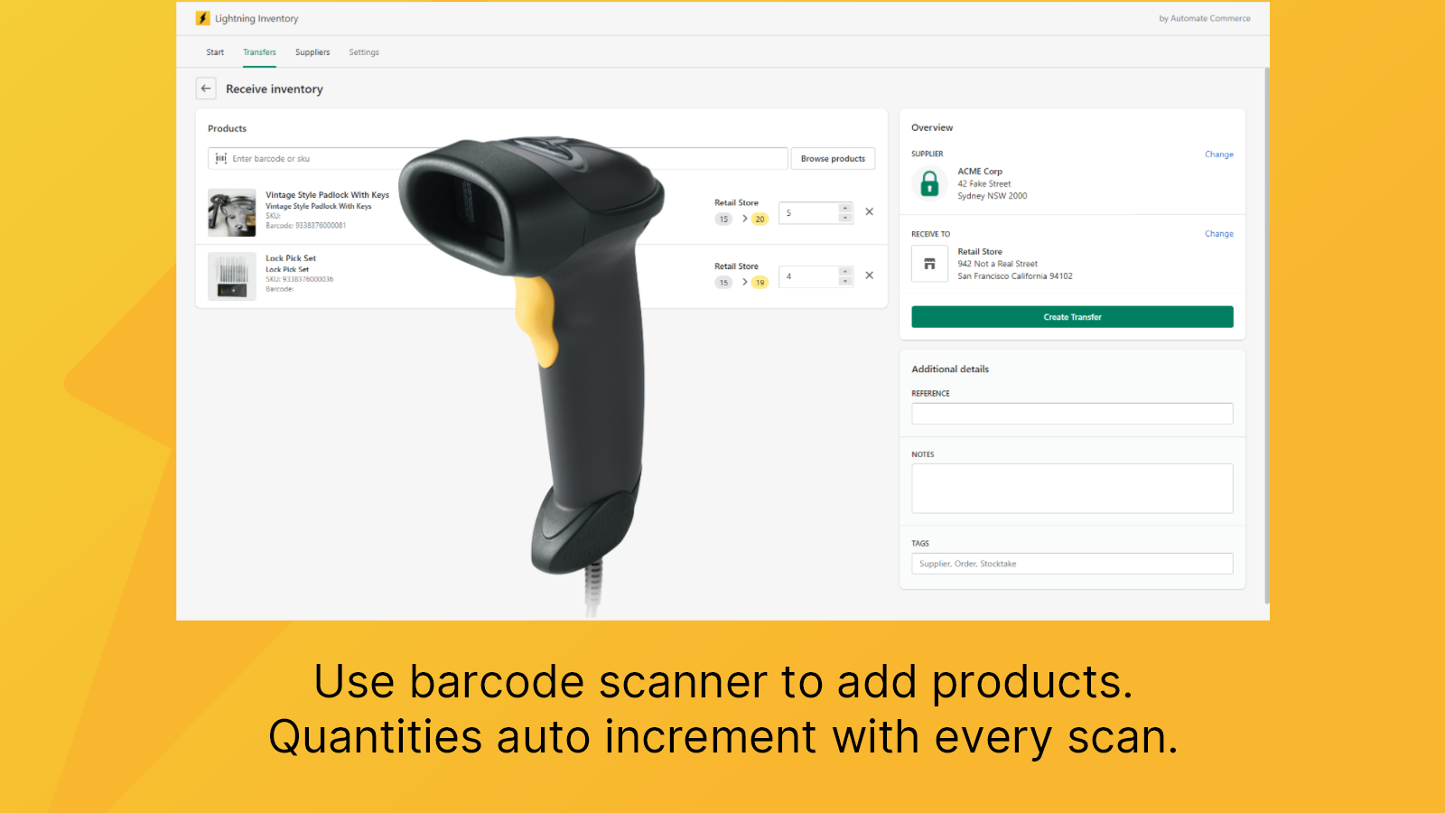 Lightning inventory - barcode scanning support