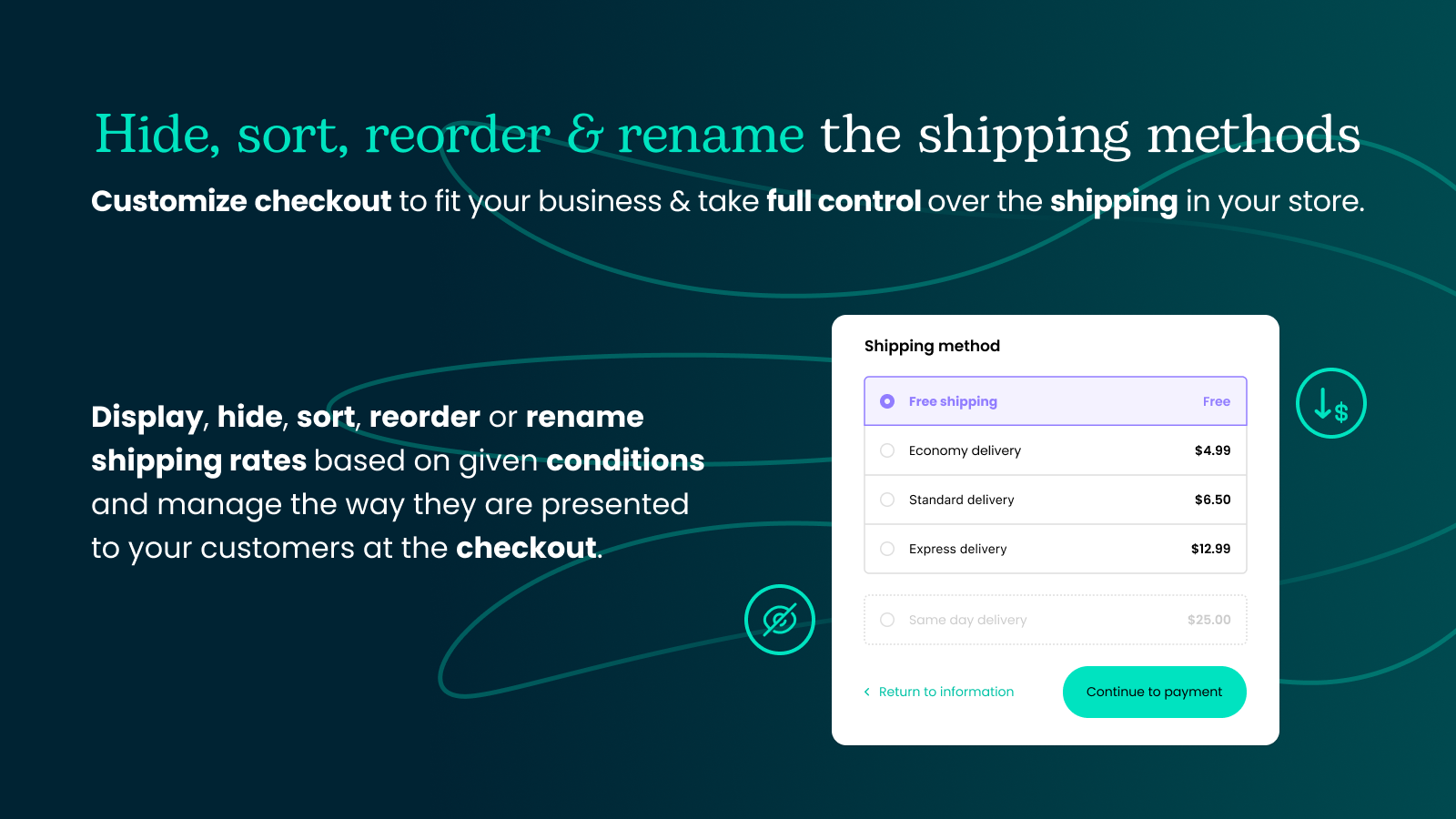 OCT Hide Shipping Methods