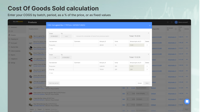 Cost Of Goods Sold calculation