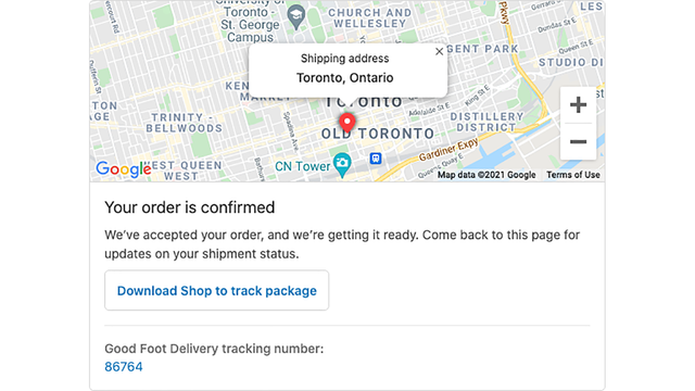 Good Foot Delivery tracking order number