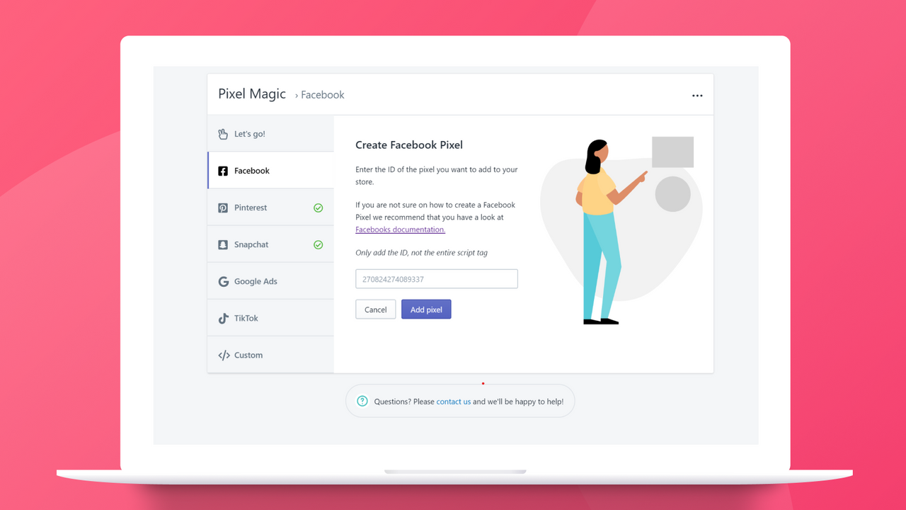 Add facebook pixel in Pixel Magic