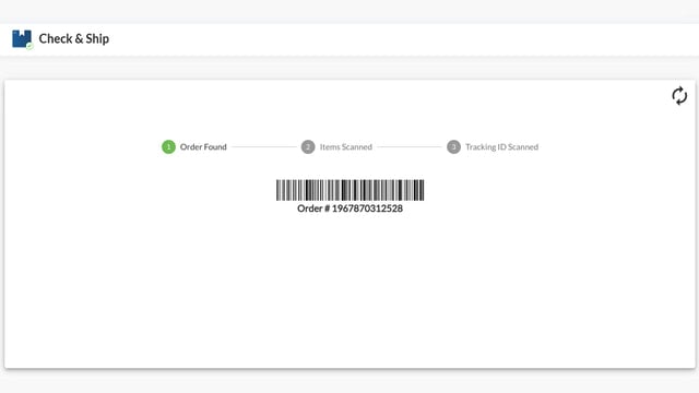 Order bar code scanned