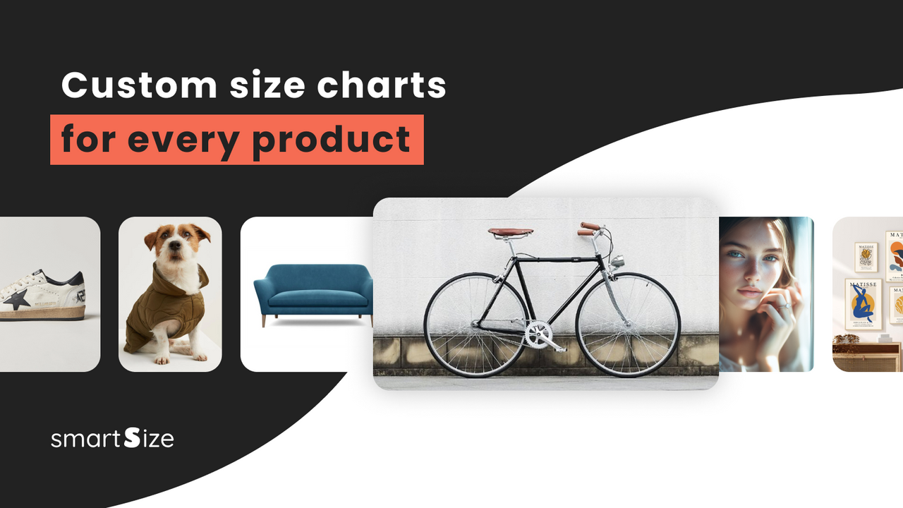 Size charts and size guides for shoes pets, jewellery, furniture