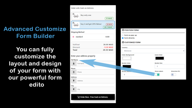 CUSTOMIZE FORM FOR COD IN GCC