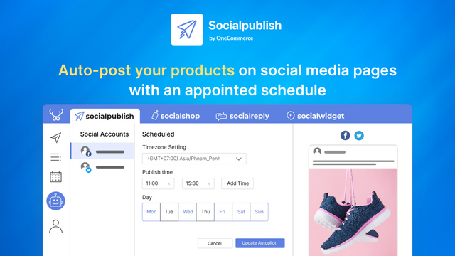 Auto post and random post your products on social media