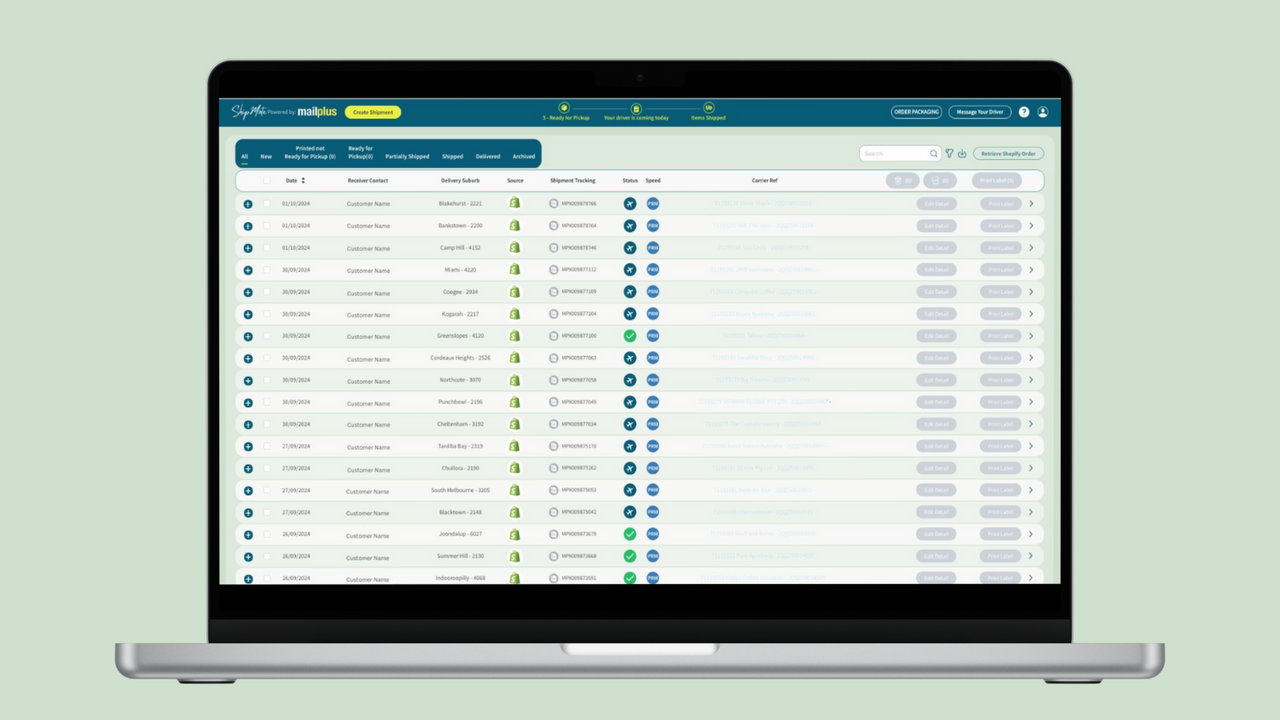 mailplus portal dashboard