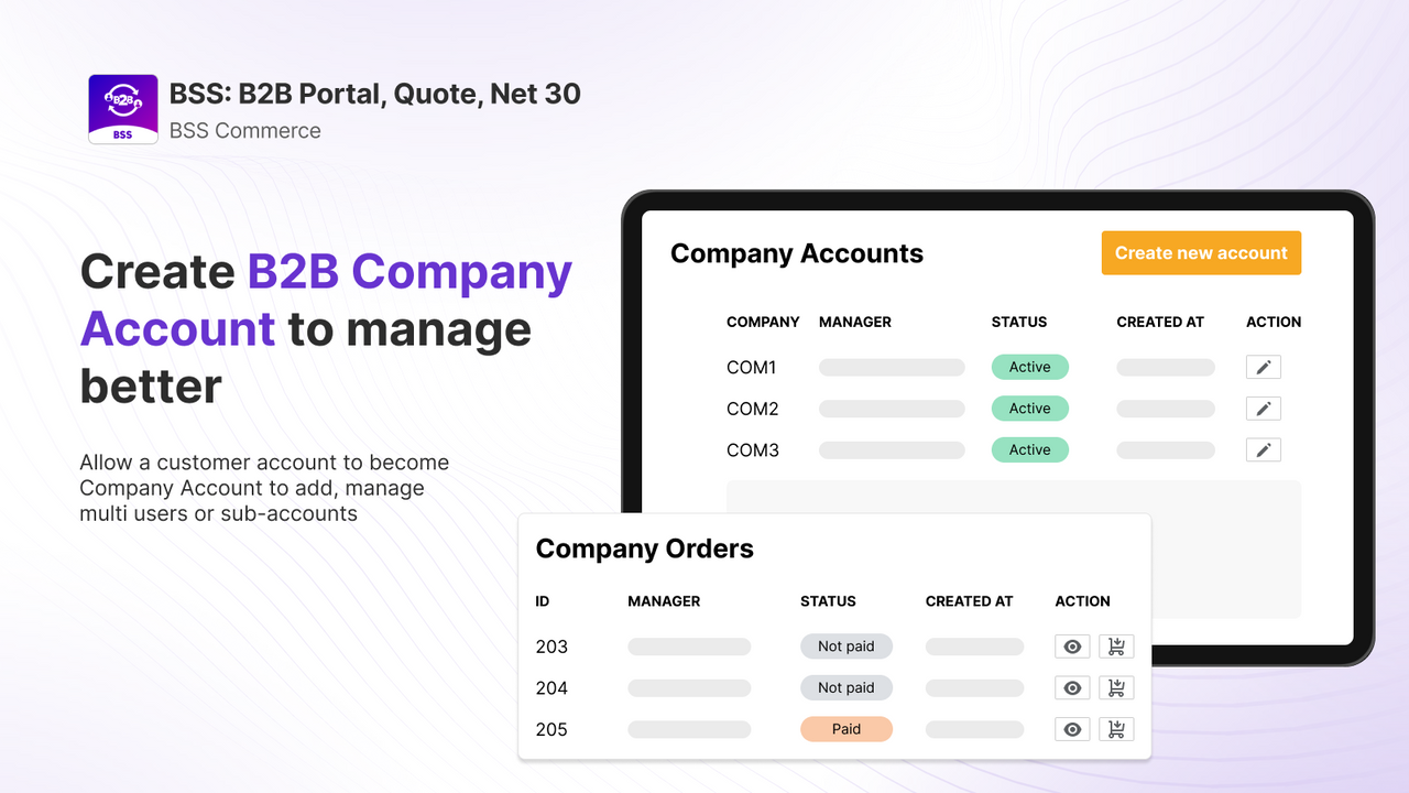 Company Accounts - Manage & Enable Sharing Carts Among Sub-Users