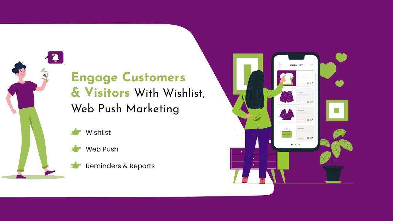 Boost customer engagement with customizable wishlists and targeted web push marketing for better conversions.