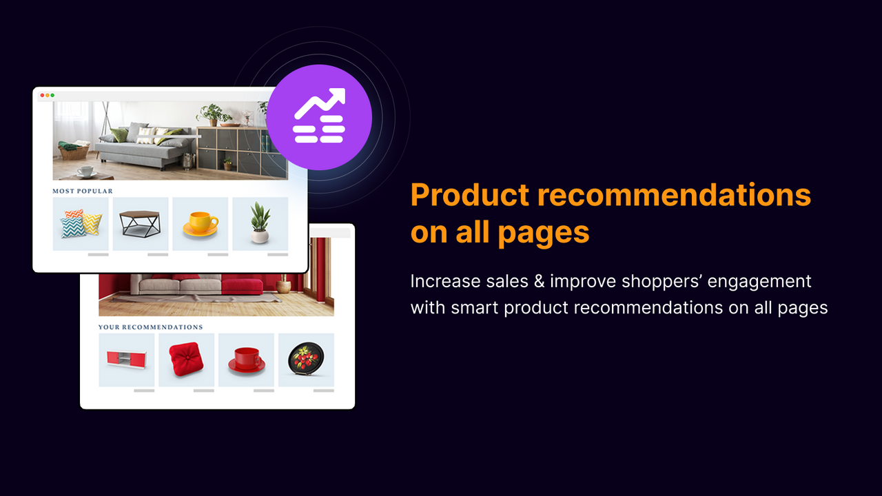 Product recommendations on all pages