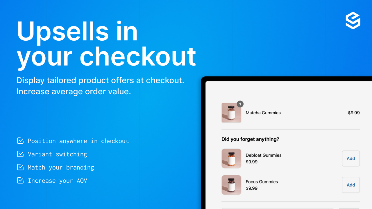 Upsells in your checkout.