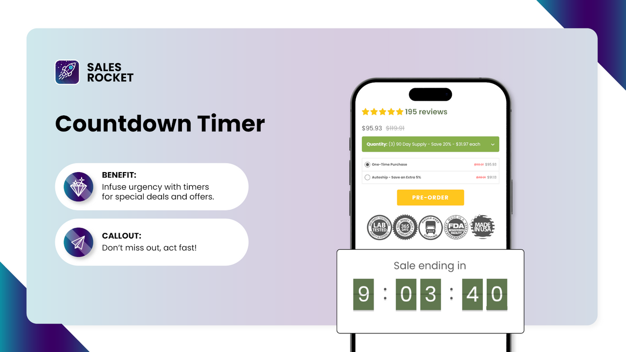 Countdown Timer Sales Rocket Shopify App