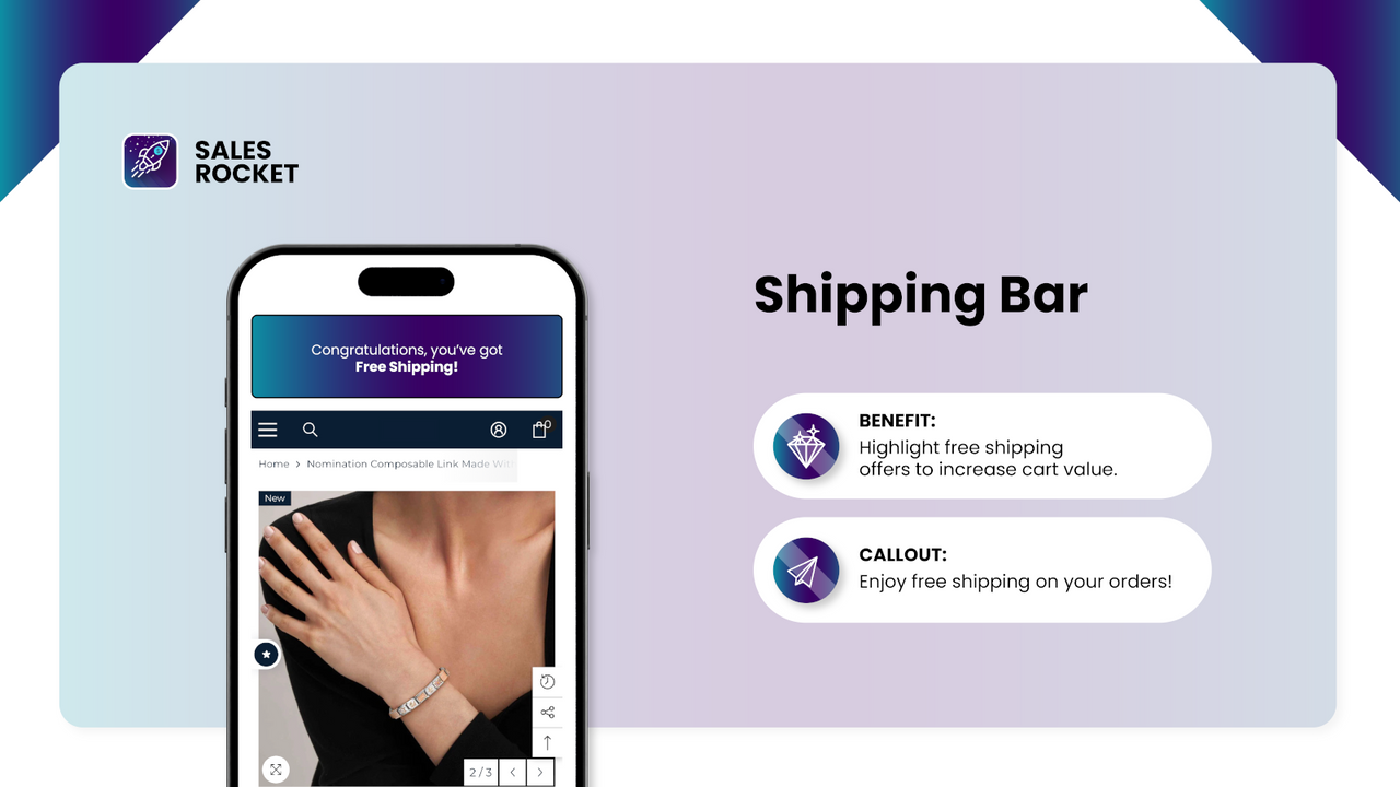 Shipping Bar Sales Rocket Shopify App