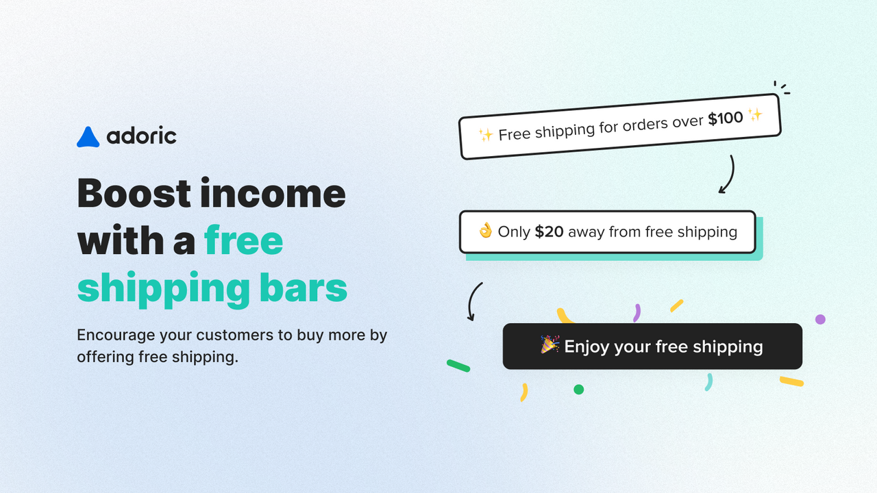 Upgrade income with free shipping bar