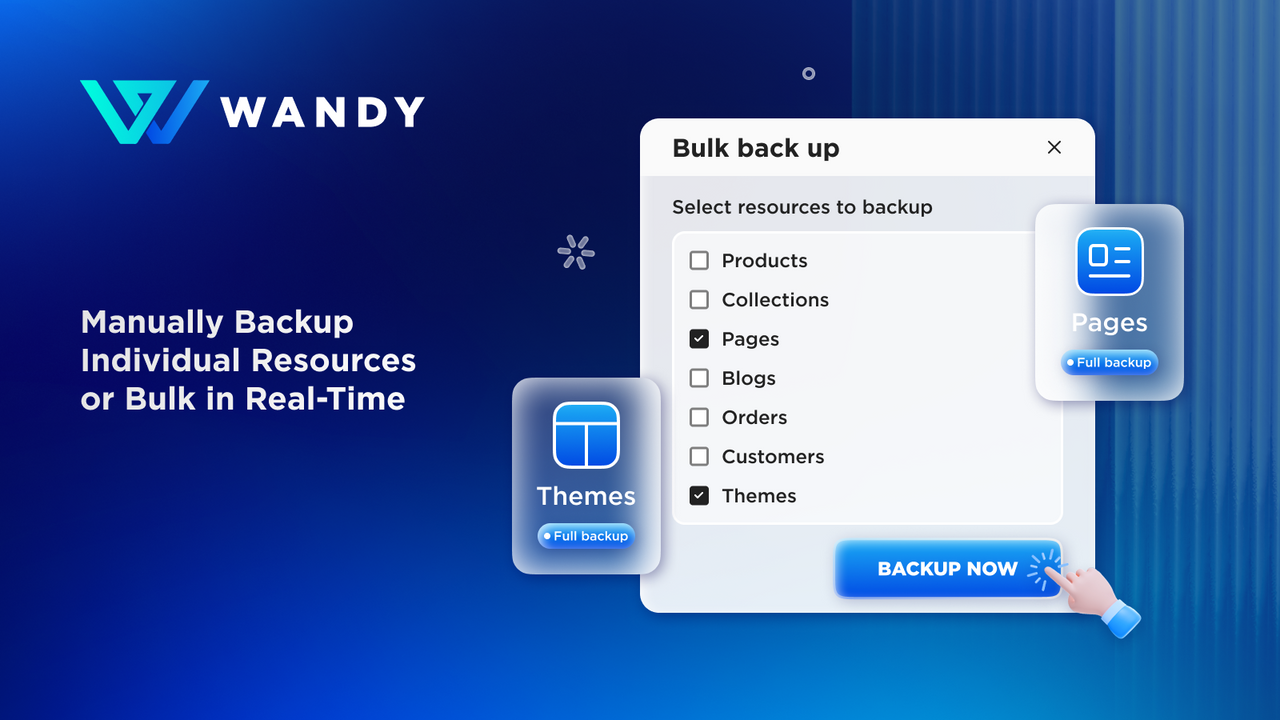 Manually Backup Individual Resources or Bulk in Real-Time