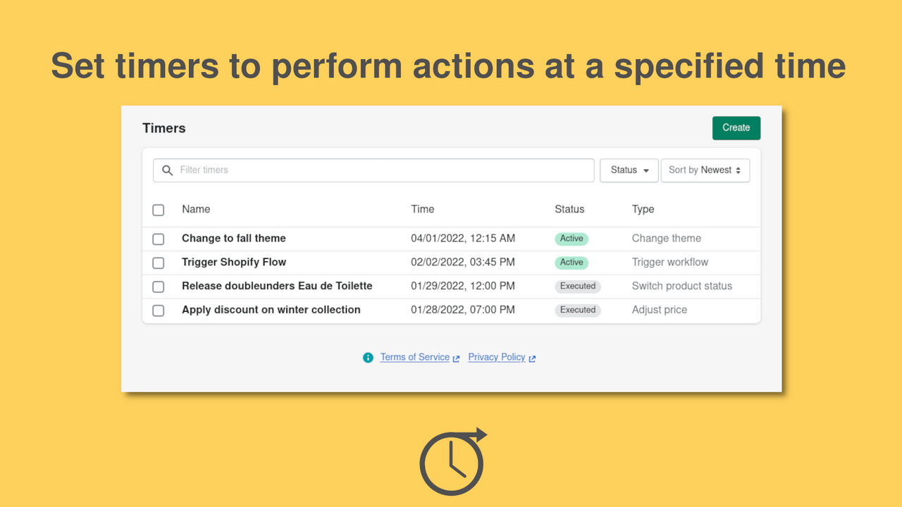 Set timers to perform actions at a specific time