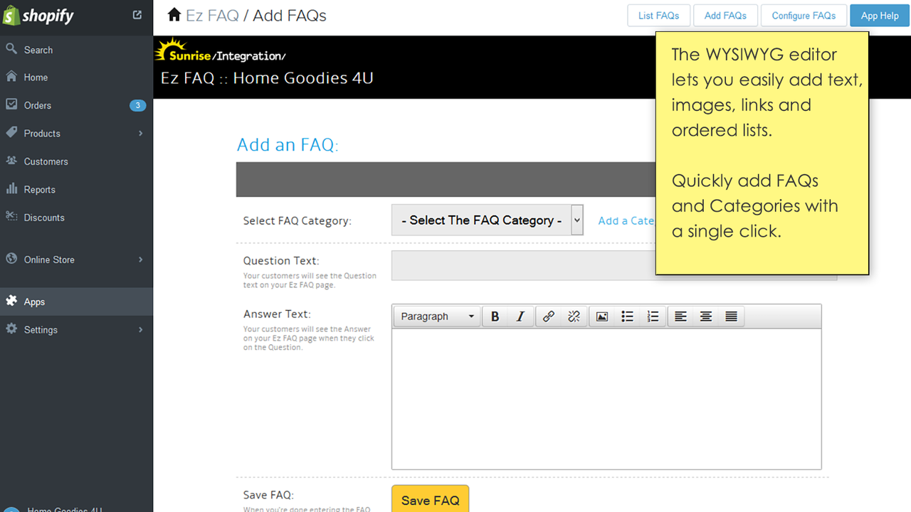 WYSIWYG editors makes it easy to enter your text and images