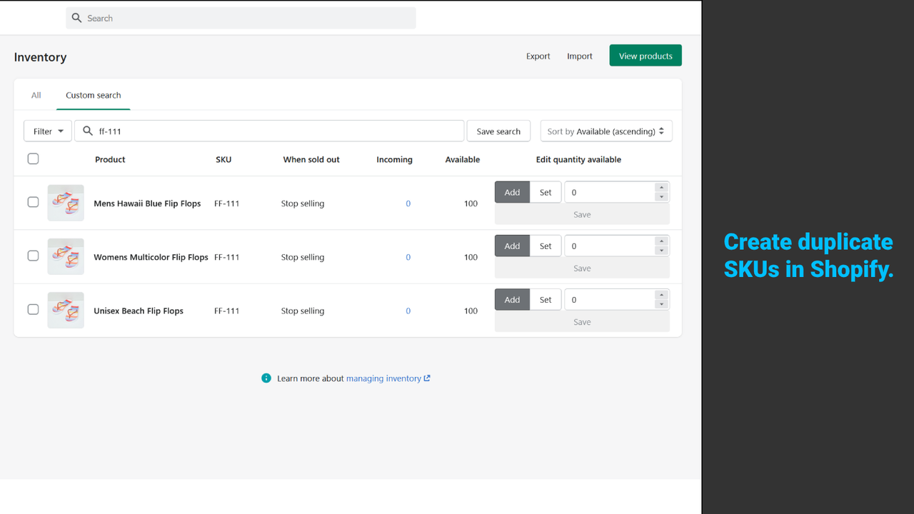 Create Duplicate SKUs