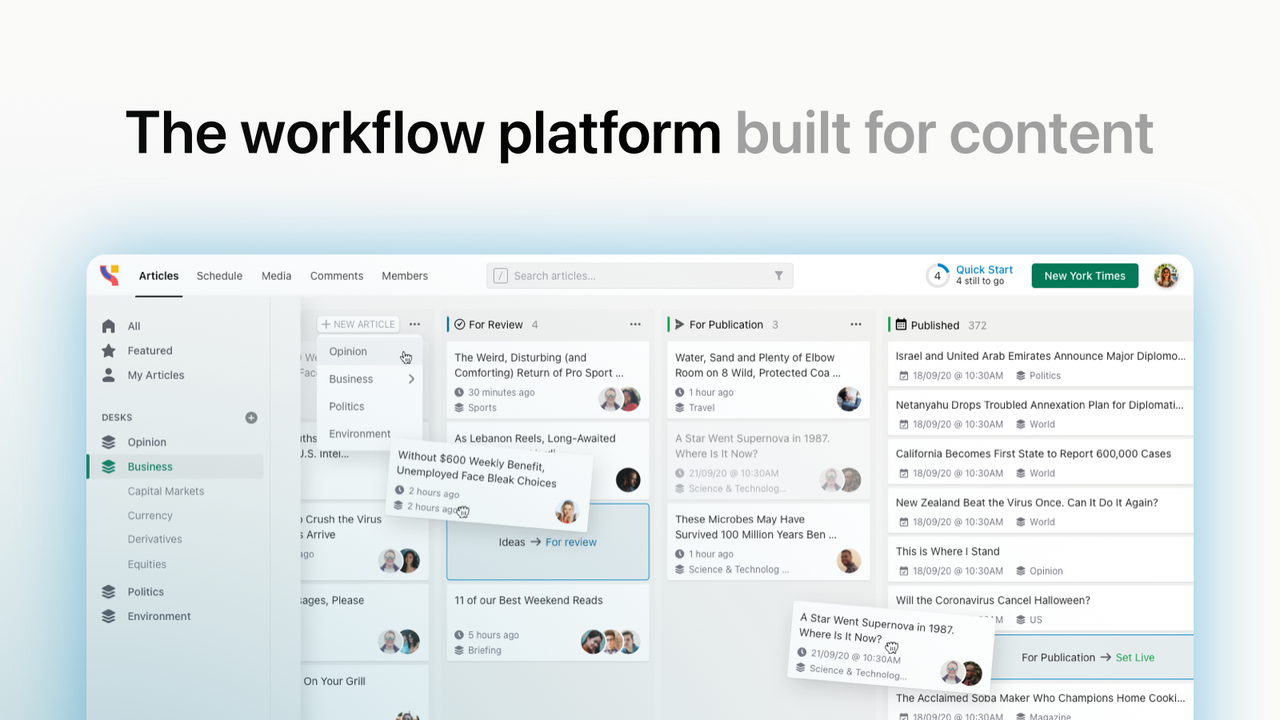 A kanban board