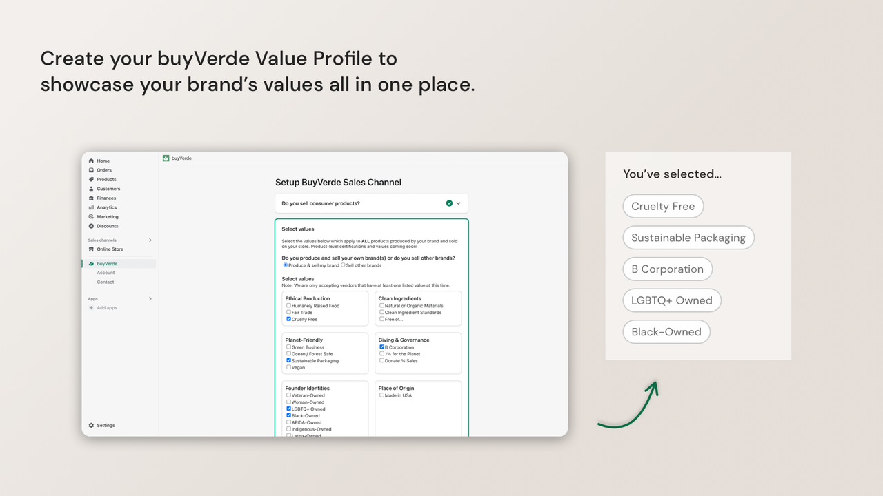 Value Profile with 6 categories and space for additional info