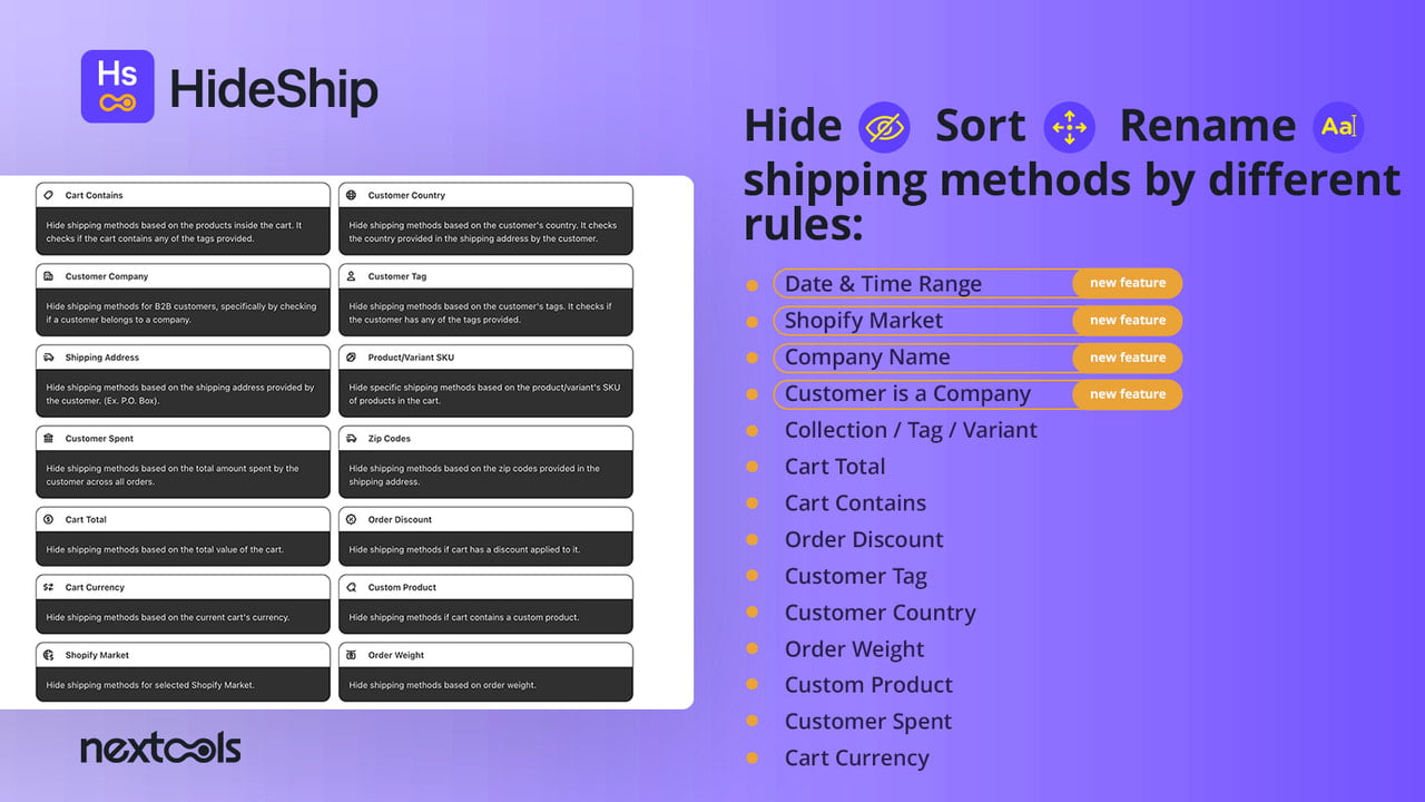 HideShip: Hide & sort shipping methods