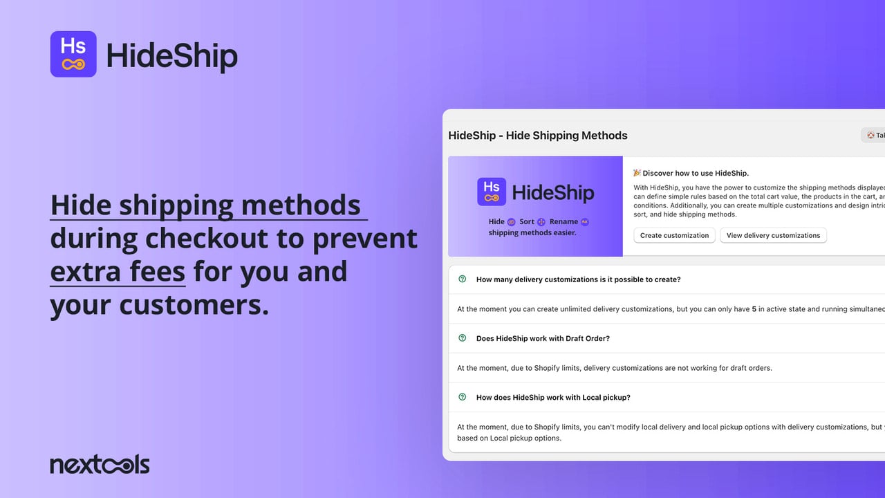 HideShip: Hide & sort shipping methods