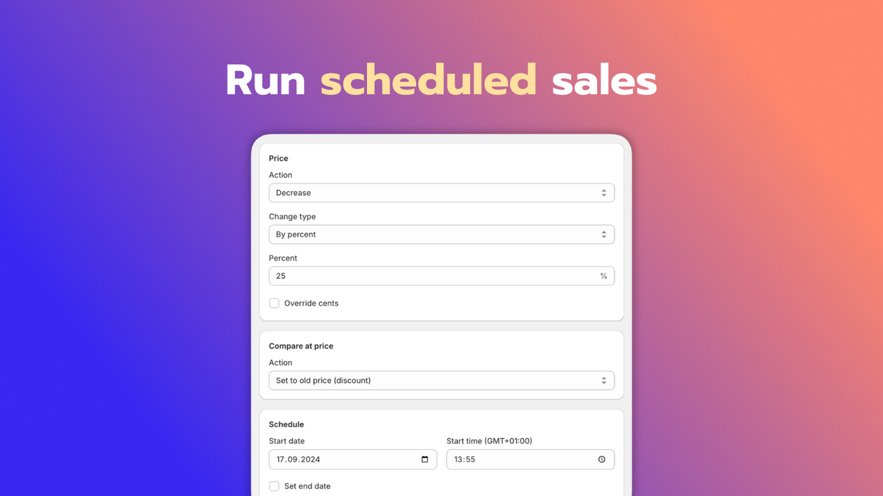 Run scheduled sales