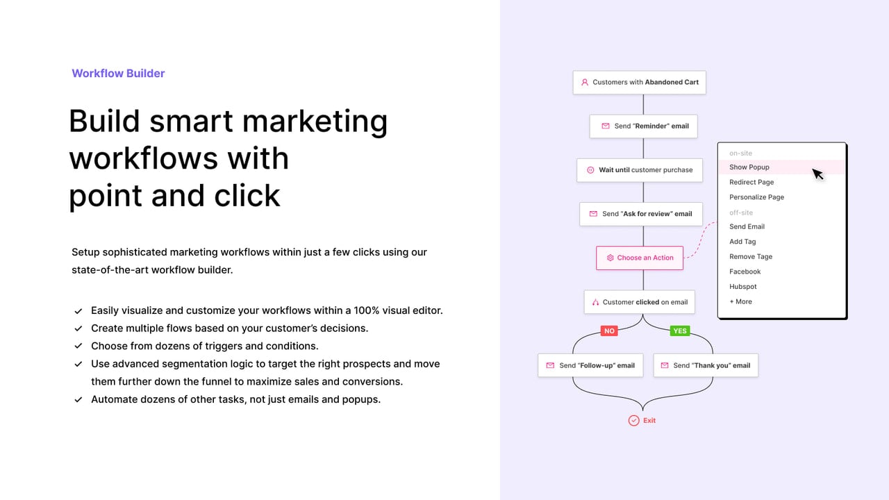 Build smart marketing workflows with point and click