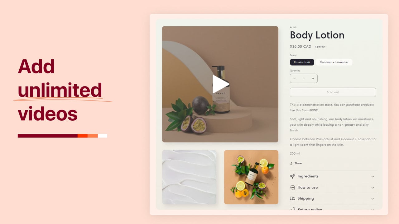 Add unlimited videos to your ecommerce