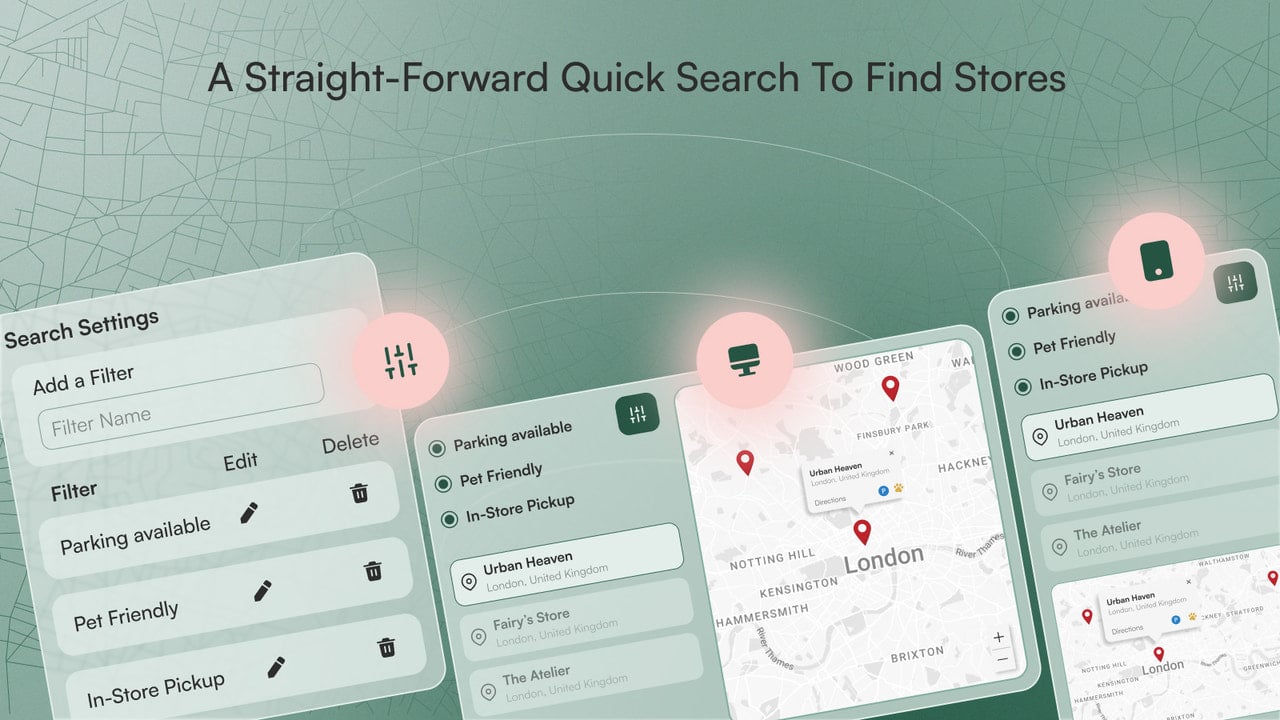 A straight-forward quick search to find stores