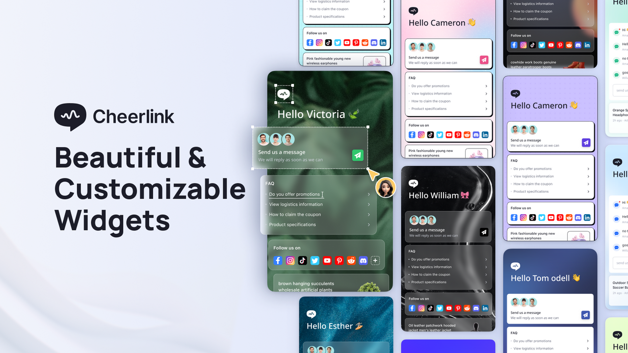 Cheerlink Screenshot: Beautiful and Customizable Widgets