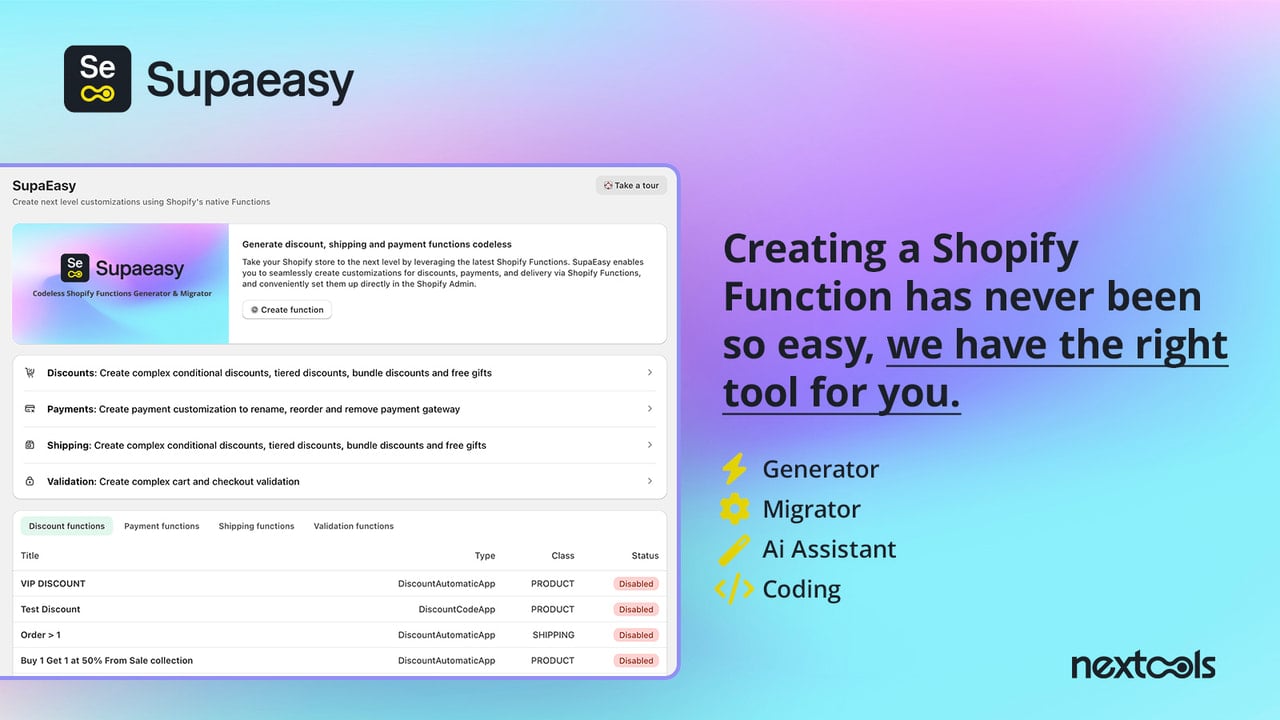 Supaeasy: Shopify Functions Generator & Migrator