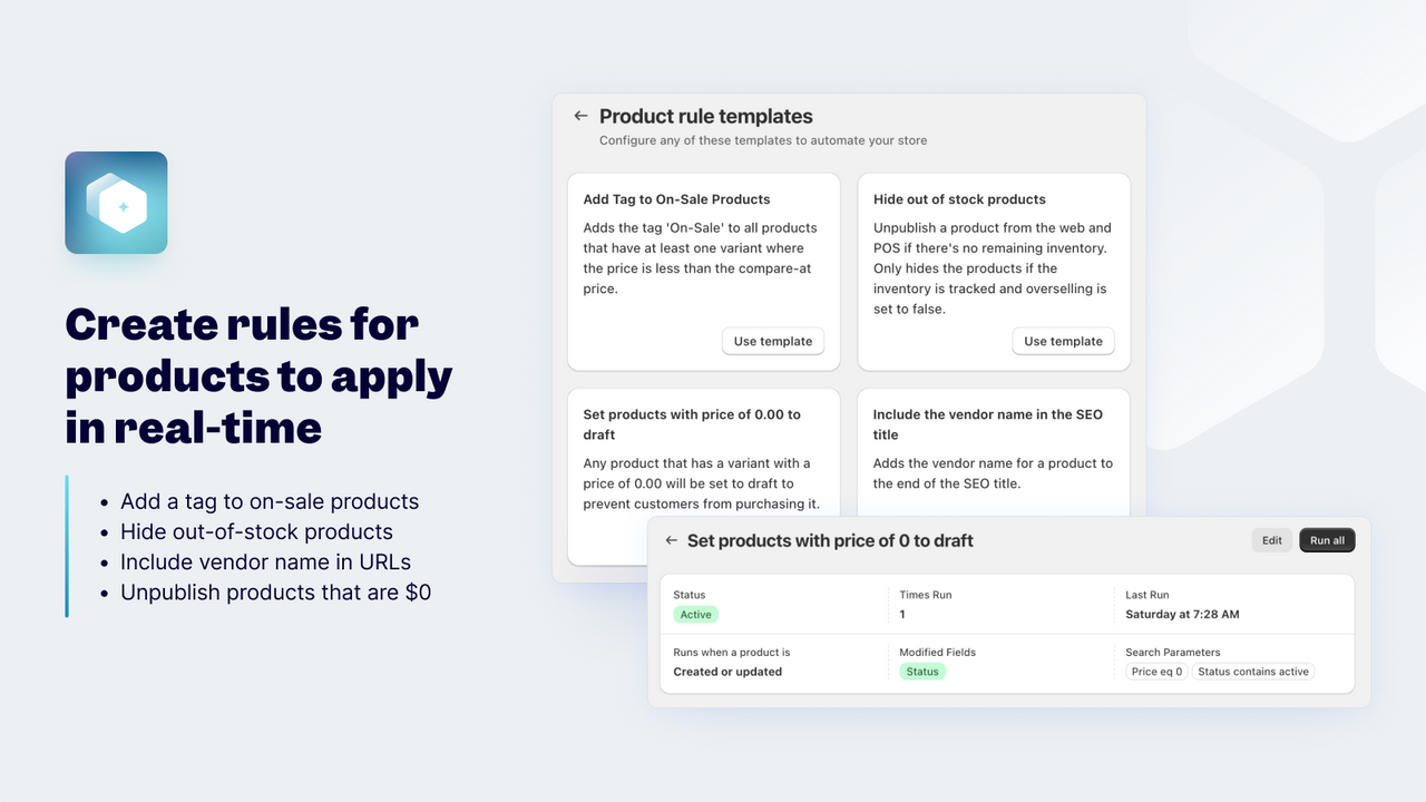 Enforce bulk edit rules on your products in real-time