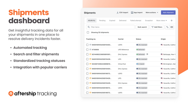 Track all shipments in one place