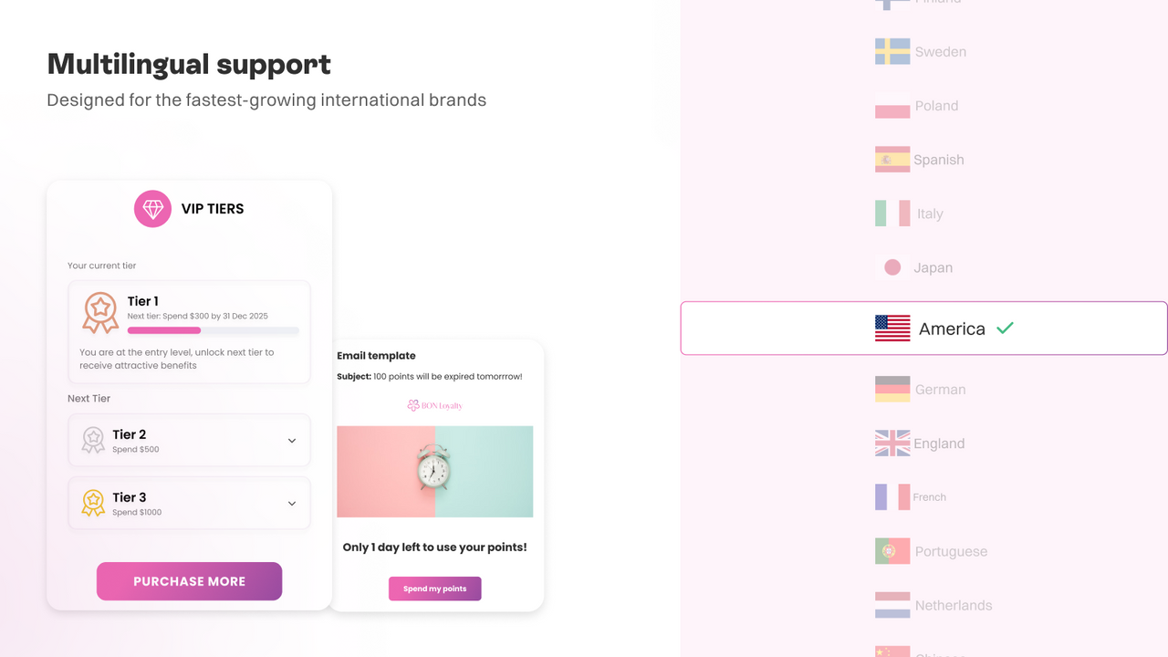 BON Loyalty: Shopify loyalty app support multilple languages