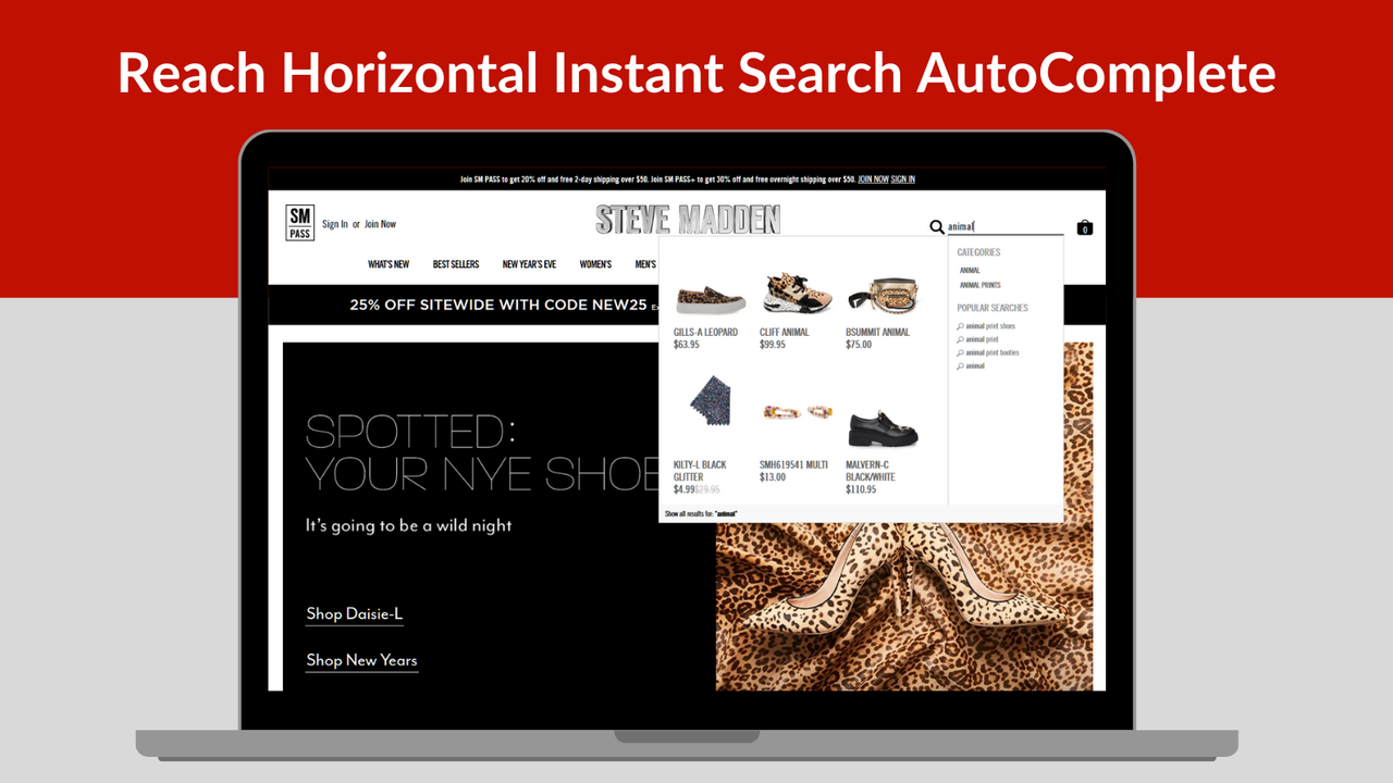 Rich Horizontal Instant Search AutoComplete