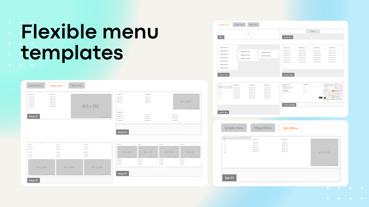 Mega Menu - Flexible menu templates