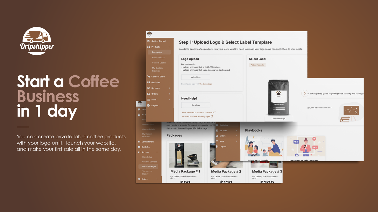 Private label coffee dropshipping with your logo