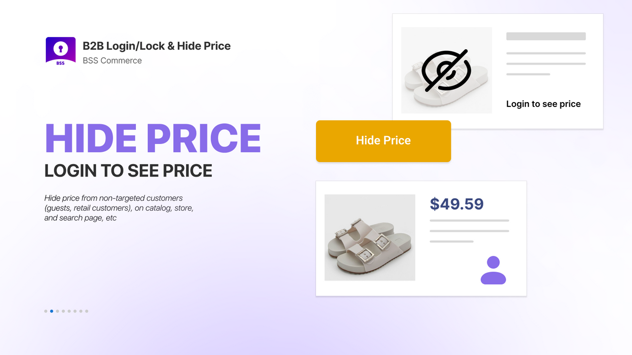 Lock prices and Buy Now button; hide from non-targeted customer