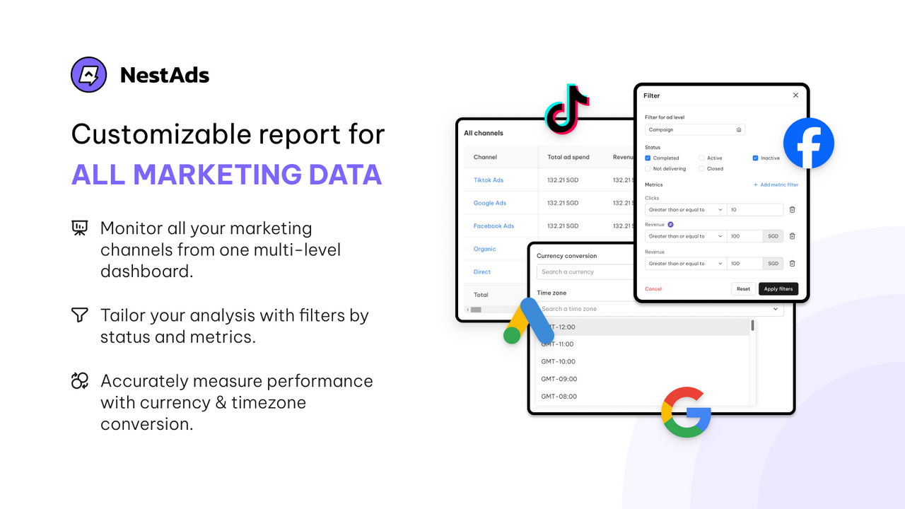 Customizable report for all marketing data